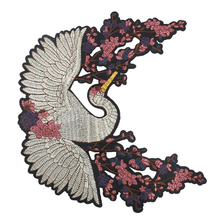 Chinese Patches for Clothing Embroidery Applique Sewing Fabric Embellishments Large Red-crowned Crane Birds DIY Clothes Stickers 2024 - buy cheap