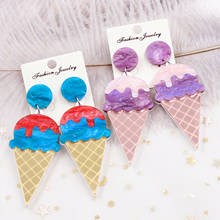 (1pair) HP011-65mm Purple Magic Ice cream Dangle Earrings Laser Cutout  Acrylic Mirror Ice cream Earrings 2024 - buy cheap