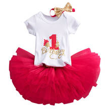 Citgeett verão da criança do bebê meninas roupa de aniversário tutu saia bolo vestido plissado vermelho bandana conjunto roupas 2024 - compre barato