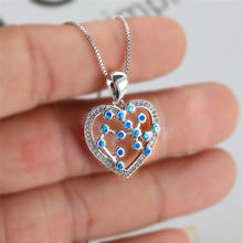 Boho Female Blue White Pendant Necklace Charm Silver Color Chain Necklaces For Women Cute Crystal Constellation Wedding Necklace 2024 - buy cheap