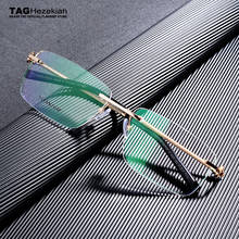 2020 titanium glasses frame men Rimless frame glasses eye glasses frames for men spectacle frames men computer myopia eyeglasses 2024 - buy cheap