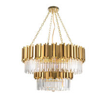 Modern Large Chandeliers Lighting For Villa Hotel Lobby Luxury Lustre K9 Crystal Lamps Golden Polished Steel Chain Hanging Light 2024 - buy cheap