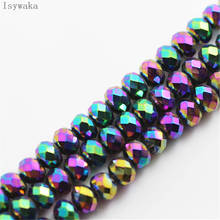 Isywaka-cuentas de cristal facetadas de Austria, espaciador suelto redondo para fabricación de joyas, Multicolor, 6x8mm, 65 piezas 2024 - compra barato