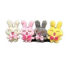 Wholesale 80pcs/lot 9CM Rabbit With Bow Plush Stuffed Animal Toy Key Chain Gift Pendant Rabbits Plush Toy 2024 - buy cheap