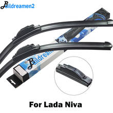 Buildreamen2 2 Pieces Car Accessories Wiper Blade Front Windshield Rubber Wiper For Lada Niva Fit Hook Arms 1976-2012 2024 - buy cheap