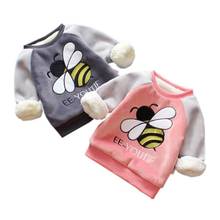 2019 children's autumn and winter boys  plus velvet thick sweater long sleeve casual cartoon cute female baby warm shirt0-4Y 2024 - buy cheap