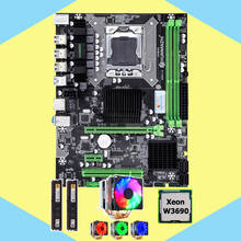 Комплект материнской платы HUANANZHI X58 Pro, материнская плата X58 LGA1366 с ЦП Intel Xeon W3690 3,46 ГГц 6 тепловых трубок, кулер ОЗУ 16 Гб (2*8 ГБ) 2024 - купить недорого
