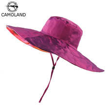CAMOLAND Candy Color Bucket Hat For Women Summer Double Side Sun Hat Outdoor Long Wide Brim Boonie Hats Female Fashion Beach Cap 2024 - buy cheap