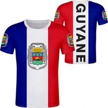 O logotipo da foto da camisa da guiana francesa t do número do nome guf camiseta impressão da roupa diy livre feito sob encomenda não se desvanece não rachado camiseta 2024 - compre barato