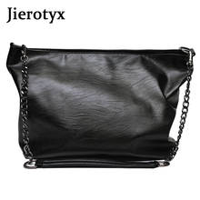 JIEROTYX-Bolso de mano clásico y sencillo para mujer, bandolera de piel sintética de lujo, color negro sólido, venta al por mayor 2024 - compra barato