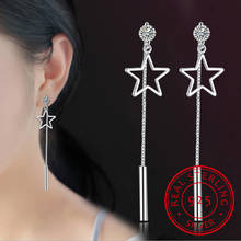 925 Sterling Silver Earrings For Women Zirconia Star Long Tassel Earrings Ear Chain oorbellen boucles d'oreilles S-E444 2024 - купить недорого