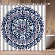 Cortina de chuveiro estilo mandala, estampa 3d, conjunto de banheiro adulto com gancho impermeável, cortinas de banho, desenhos animados africanos engraçadas 2024 - compre barato