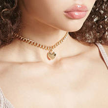 2019 Fashionable Women's Jewelry Cute Heart Lock Necklace Gold  Choker Necklace Pendant On Neck Ac wholesale 2024 - buy cheap