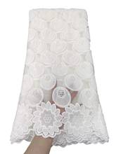 2021 High Quality African Nigerian Lace Fabric Embroidery Swiss French Tulle Pure Cotton 5yards Wedding Party Dress Guipure J167 2024 - buy cheap