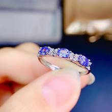 Natural blue tanzanite Ring Natural gemstone ring S925 silver lovely Row Clover  Slender wave women girl gift party  Jewelry 2024 - buy cheap