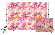 Photography Backdrop Pink Watermelon Slices Pieces Step And Repeat Pattern Birthday Party Banner Photo Studio Background Decors 2024 - buy cheap