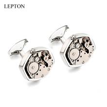 Hot Non-Functional Watch Movement Cufflinks Stainless Steel Steampunk Gear Watch Mechanism Cuff links for Mens Relojes gemelos 2024 - buy cheap