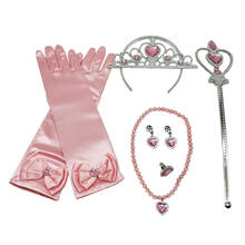 Princess Costume Kit Girls Gloves Tiara Fairy Wand Jewelry Set Fancy Dress 2024 - buy cheap