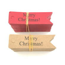 100pcs/lot Red Brown Packaging Tags Christma Hang Tag Kraft Paper Tags Gift Tag Labels Baking Gift Fishtail Flag 7x2cm 2024 - buy cheap