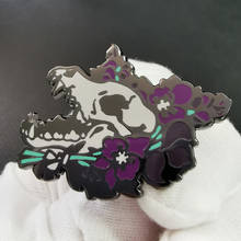 Wolfsbane Wolf Hard Enamel Pin Gorgeous Wolf Skull Badge Flower Botany Brooch Hat Jacket Accessory 2024 - buy cheap