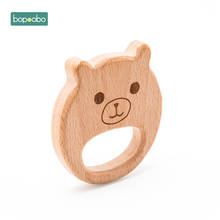 Bopoobo 1pc faia de madeira impresso urso mordedor comida grau madeira enfermagem presentes para 0-12 meses recém-nascidos mordedor brinquedos produtos para bebê 2024 - compre barato