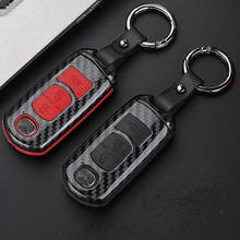 ABS Carbon fiber+Soft Silica gel car key cover case For Mazda 2 3 6 Axela Atenza CX-5 CX5 CX-7 CX-9 2014 2015 2016 2017 Durable 2024 - buy cheap