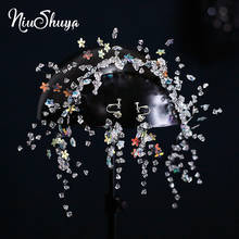 NiuShuya-diademas negras, tocados de flores y estrellas elegantes, vestido de fiesta para novias, coronas, accesorios para el cabello de boda 2024 - compra barato