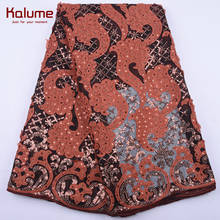 Kawaime-tecido de renda, estilo francês, com lantejoulas, tecido de renda africana, bordado, renda nigeriana para casamento, festa 2096 2024 - compre barato