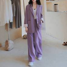 Fashion Spring Autumn Women Pant Suit Loose Blazer Casual Jacket & Wide Leg Pants2021 Work Office Lady Suits Female Sets 2024 - buy cheap