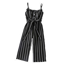 Kids Summer Siamese Trousers Stripes Spaghetti Strap Flounce Sleeveless Casual Pupil Romper Jumpsuit for Girls 1-6 Years 2024 - buy cheap