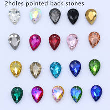 Diamantes de imitación en forma de lágrima para vestido de boda, piedras preciosas, 10x14mm, surtido, para coser 2024 - compra barato