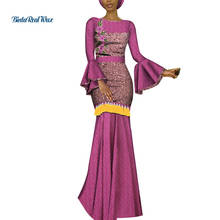 Vestidos africanos de moda para mujer, estampado hasta el suelo, Bazin Riche, fiesta de boda africana, Sexy, Ankara WY8709, 2021 2024 - compra barato