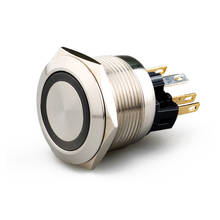 22mm Push button LED siwtch  latching  type ring illuminated 1NO1NC waterproof free shipping 2022 - buy cheap