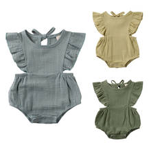 PUDCOCO Newborn Baby Girl Clothes Ruffle Romper Solid Sleeveless Jumpsuit Playsuit Summer Outfit 0-12M 2024 - buy cheap