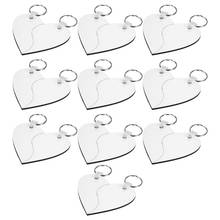 10 Sets Sublimation Heart Shaped Blanks MDF Board Thermal Transfer Keychains Keyrings Double-Side Printed Key Tags Drop Ship 2024 - buy cheap