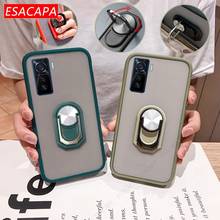 Transparent Ring Stand Holder Phone Case For ViVO IQOO 5 Pro Z1X 5G Silicone Matte Shockproof Cover For ViVO X60 Pro Plus S9E S9 2024 - buy cheap