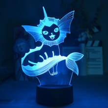 Cute Cartoon Fish 3D Illusion Night Lamp Kids Child Birthday Christmas Gift Art Deco Kawaii Room Decor LED Sensor Lights 7 Color 2024 - buy cheap