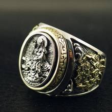 Bosai thai anemone azul dragão lucky, nuvem de boa sorte para homens, novo anel de prata pura s925 bodisatva para homens e mulheres 2024 - compre barato