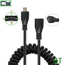 Micro USB Left & Right Angle 90 Degree Male to Female Cable Spring Data Extension Line 50CM 2024 - buy cheap