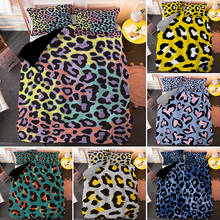 Moda leopardo rei rainha jogo de cama microfibra tecido capa edredão com fronha 2/3pcs único tamanho duplo roupas 2024 - compre barato