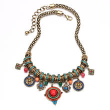 2022 Ladies Vintage Jewelry Crystal Bohemia-Ethnic Color Bead Resin Necklace 2024 - buy cheap