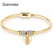 ZORCVENS-pulsera de acero inoxidable con forma de corazón de cristal para mujer, brazalete con forma de cruz, regalo de joyería, novedad de 2021 2024 - compra barato