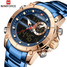Naviforce relógio masculino de quartzo, relógio esportivo impermeável de aço inoxidável com design de luxo para homens 2024 - compre barato