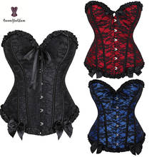 Free shipment wholesale price lace up corset and bustier sexy corset with T string sizes-6xl 2024 - buy cheap