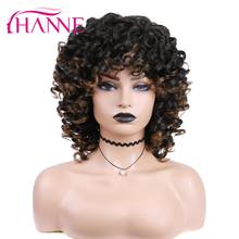 Hanne-peruca bob afro feminina, peruca curta, marrom, sintética, para mulheres preto/branco, cabelo de alta temperatura 2024 - compre barato