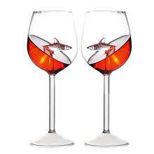 Cristal fino europeo, vasos de vino tinto de tiburón, copa de 300ml, estilo tiburón, tacón alto, botella de vino, regalo para fiesta de boda 2024 - compra barato