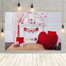 Avezano-Fondo de fotografía para el Día de San Valentín, telón de fondo rojo, corazón de amor, pared blanca, retrato para Baby Shower, foto de estudio 2024 - compra barato