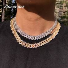 Stonefans Hip Hop Cuban Link Chain Choker Necklace Bling Jewlery Men Women Fashion Iced Cuban Rhinestone Necklace Collar Chain 2024 - buy cheap