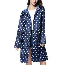 Women's Wave Long Raincoat Rain Jacket Outdoor Waterproof Windproof Poncho Outwear Impermeable Capa De Chuva Hoodies Rain Coat 2024 - buy cheap