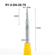 Fresa de ponta cônica para madeira e metal, 2 tamanhos de mm, 6mm, shank 75l, hrc55, carboneto de tungstênio sólido, com ponta afunilada e cone 2024 - compre barato